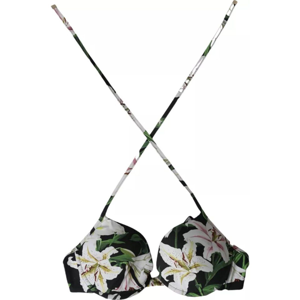 Blumiges Crisscross-Bikini-Oberteil
