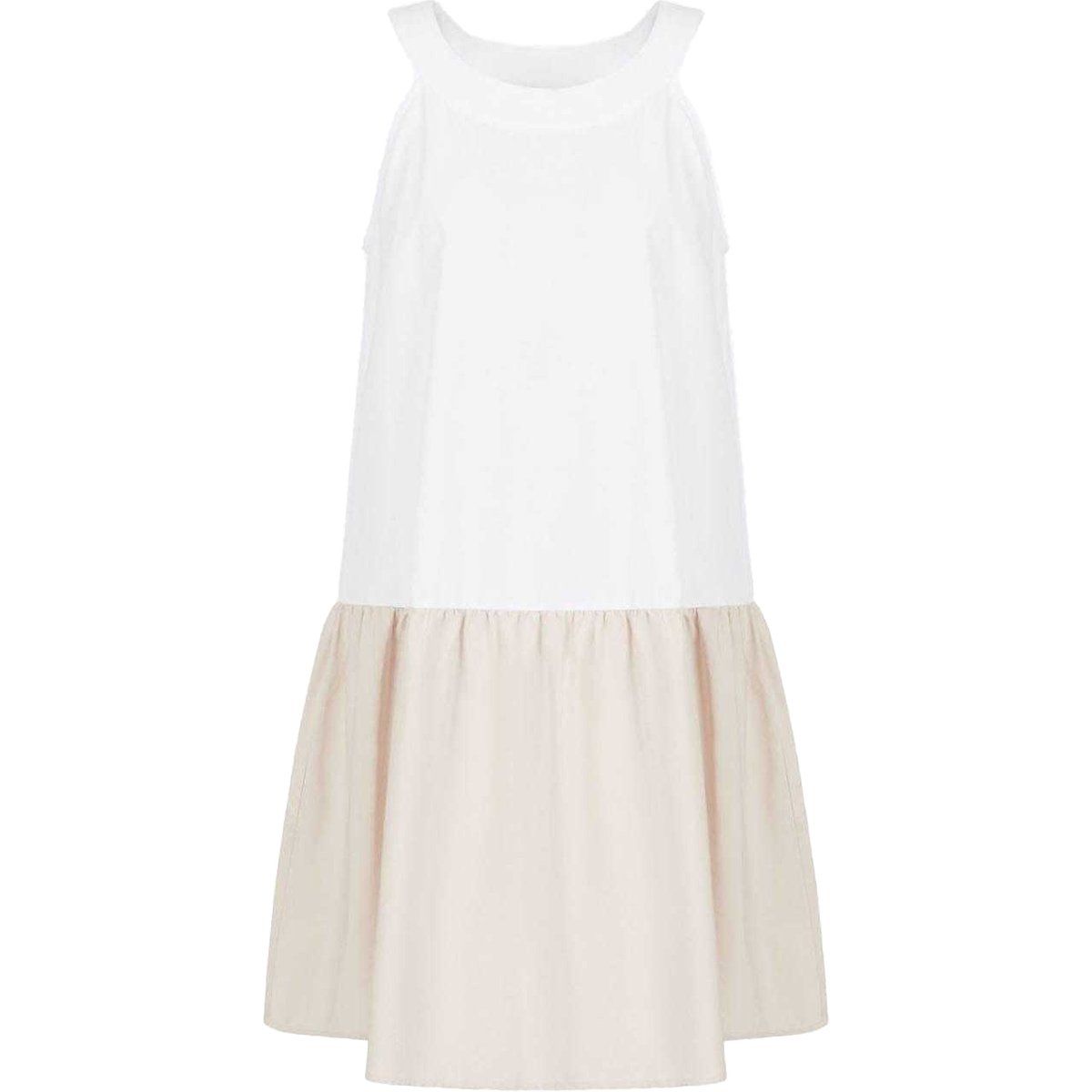 Ärmelloses Colorblock-Midikleid aus Baumwolle