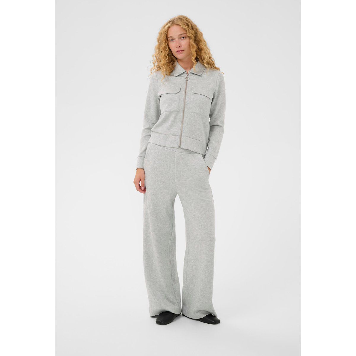 Damen Sweatshirt mit Reißverschluss und Hosen Set