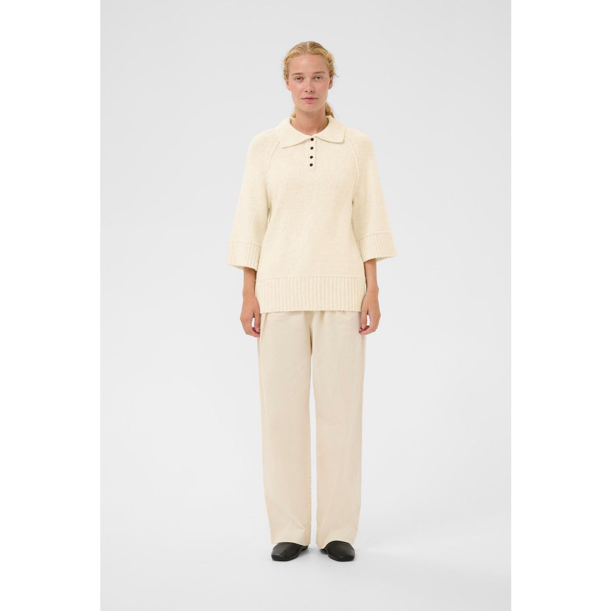 Polo Strickoberteil mit kurzen Ärmeln