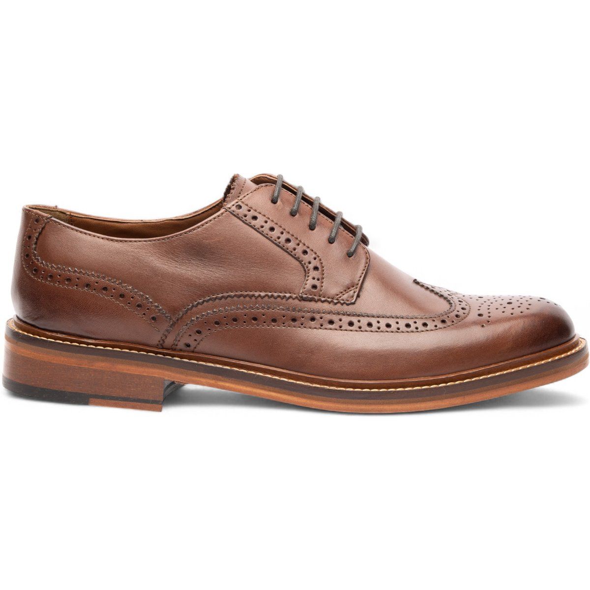 Klassischer Leder Brogue Derby Schuh