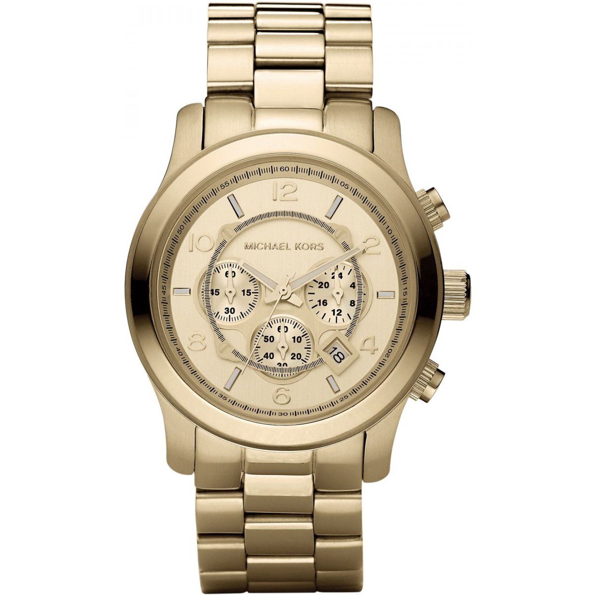 Goldene Chronograph Uhr mit Edelstahlarmband