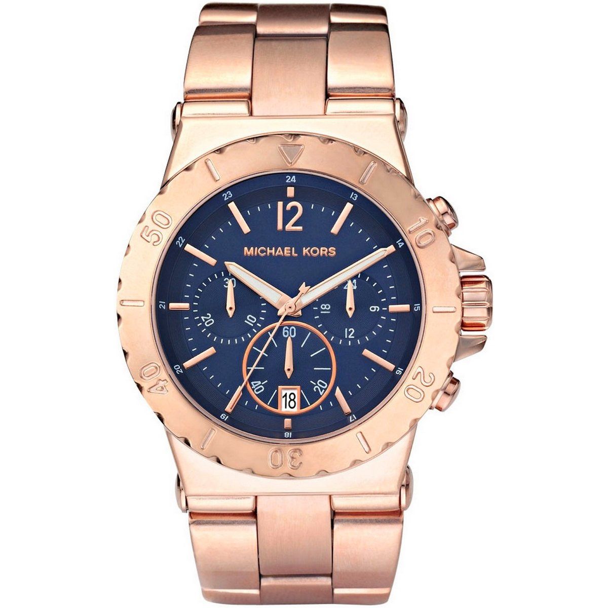 Runde Chronographenuhr mit Edelstahlarmband