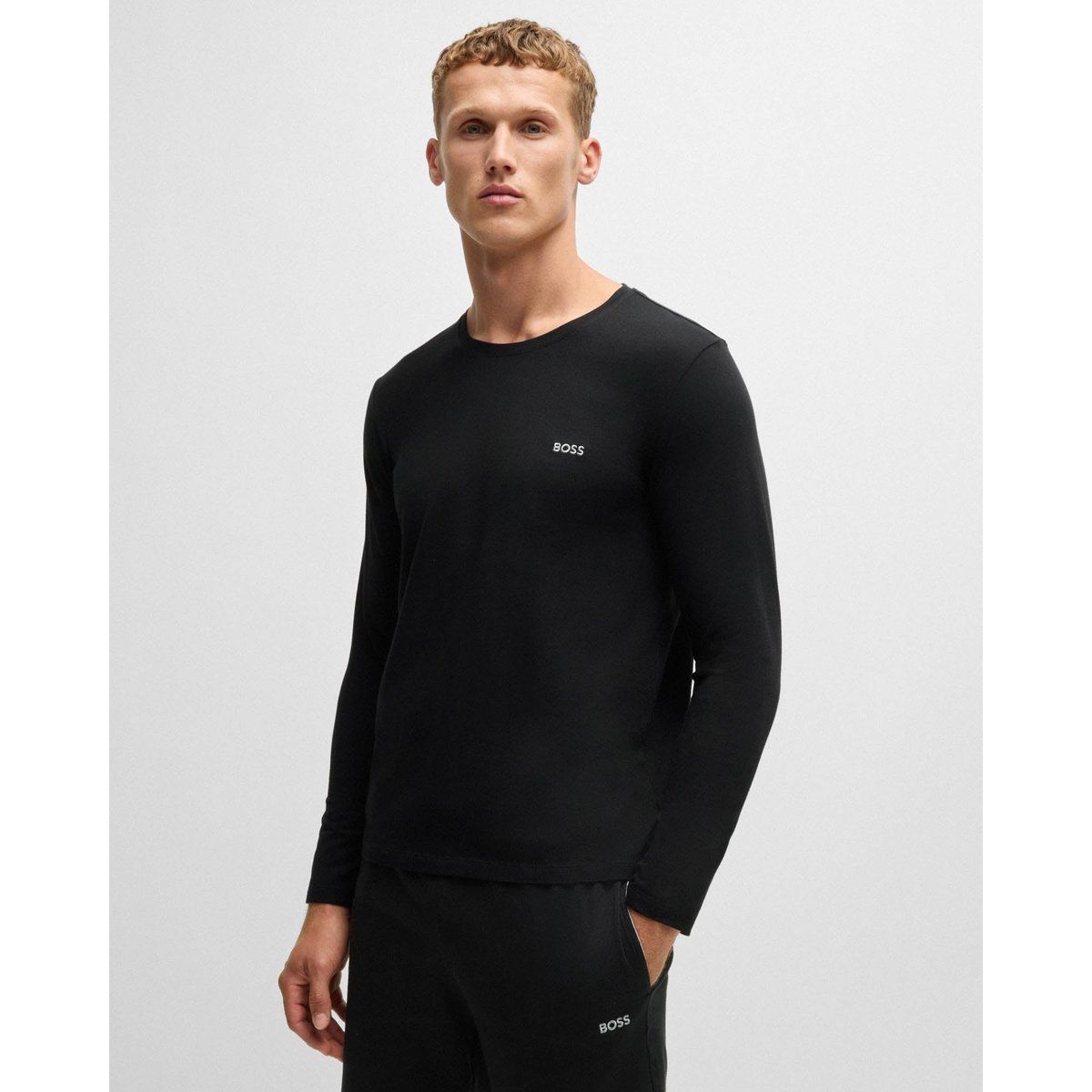 Herren Langarmshirt mit Rundhalsausschnitt