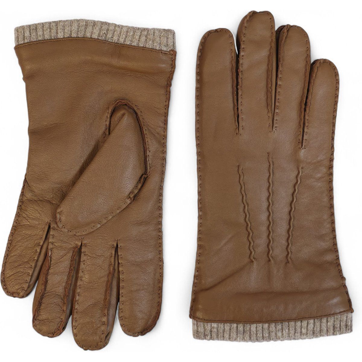 Herrenhandschuhe aus italienischem Leder mit Wollfutter