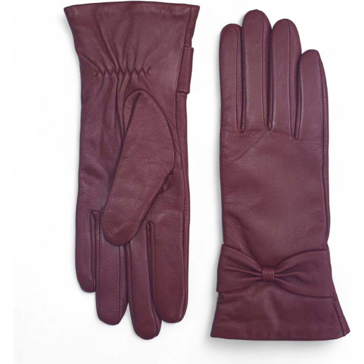 Damen Handschuhe aus italienischem Leder mit Schleife