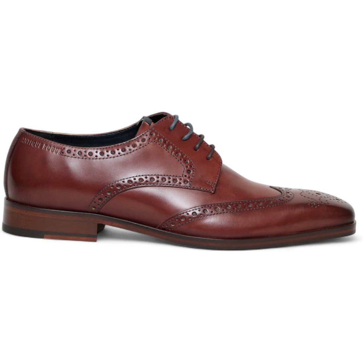 Burgunderfarbener Brogue Oxford Lederschuh