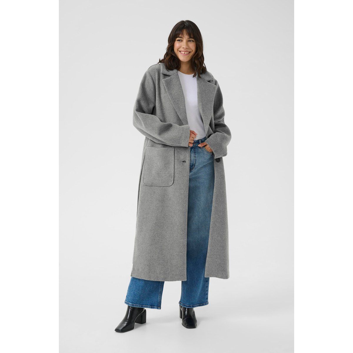 Oversized Maxi-Mantel aus Wollmischung