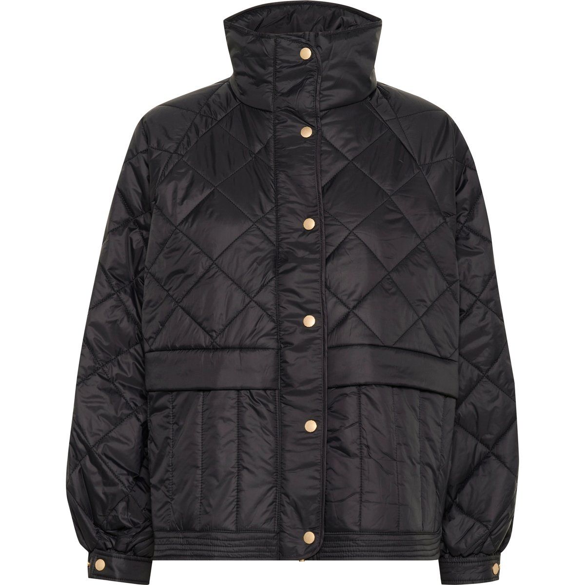 Gesteppte Jacke mit Stehkragen und Wattierung