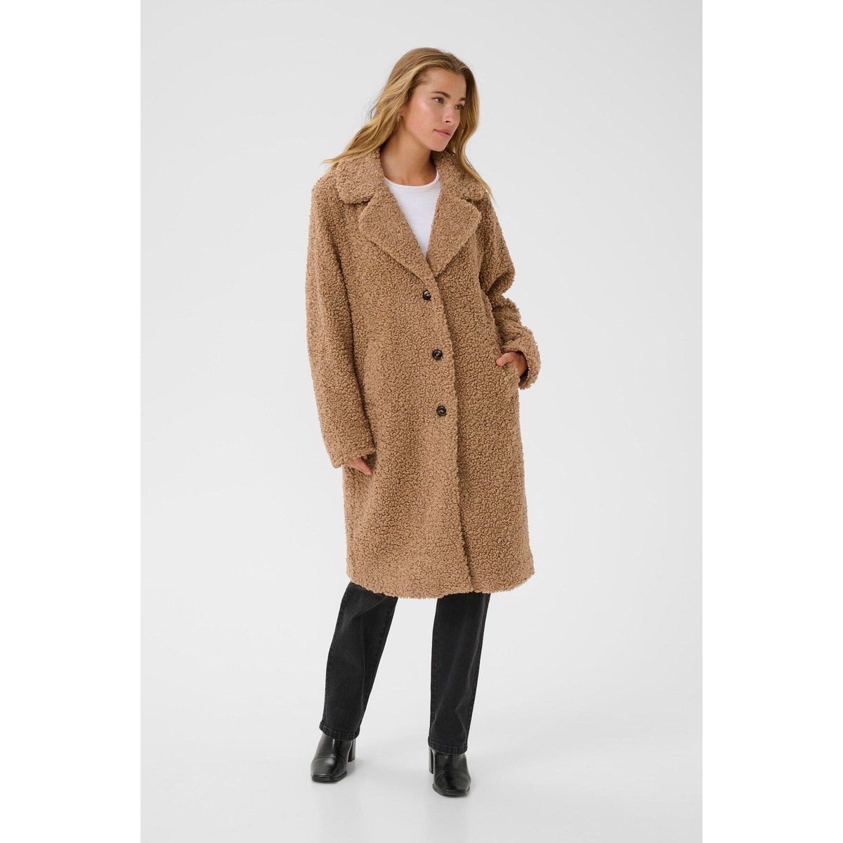 Oversized Teddy Mantel mit Reverskragen