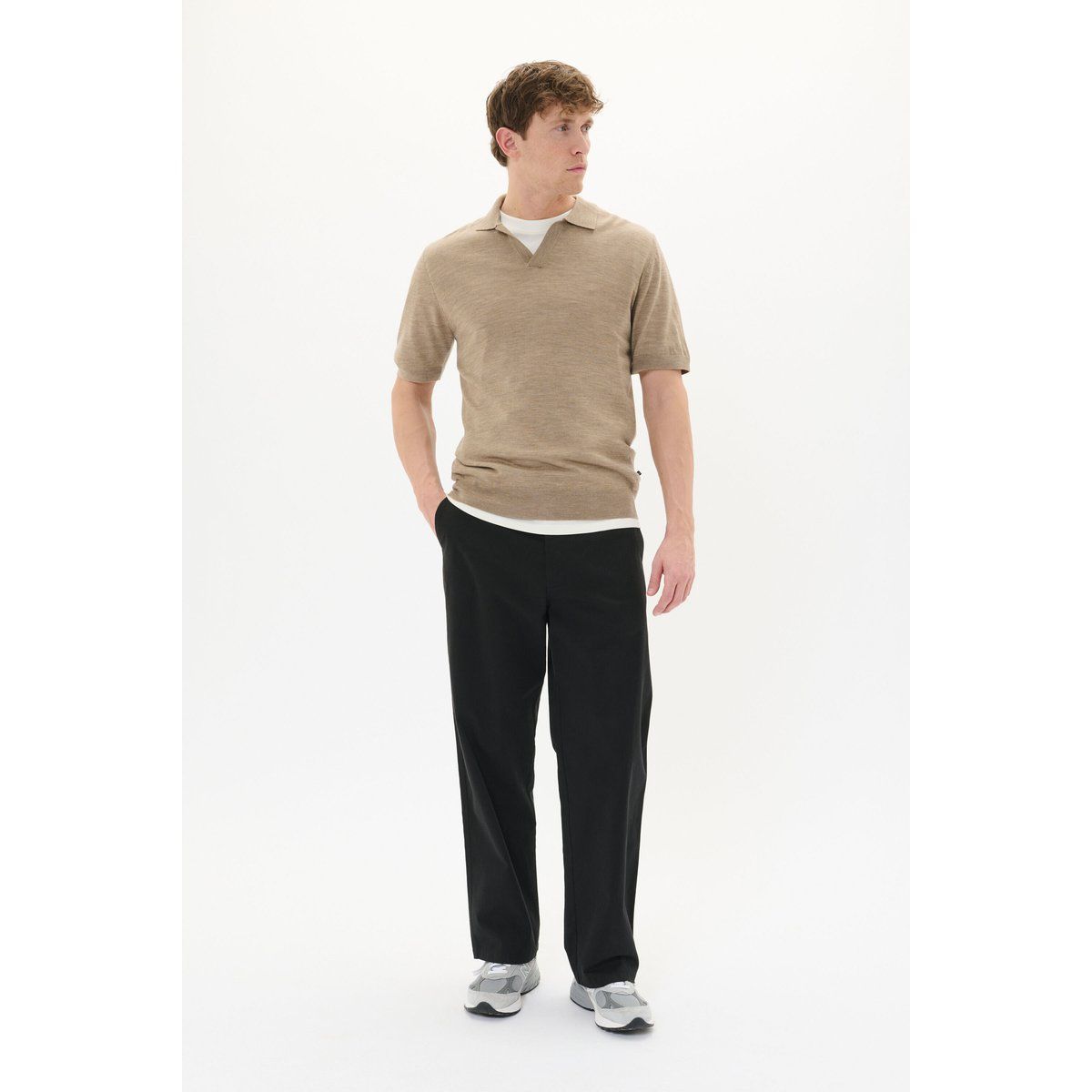 Feinstrick Kurzarm Poloshirt