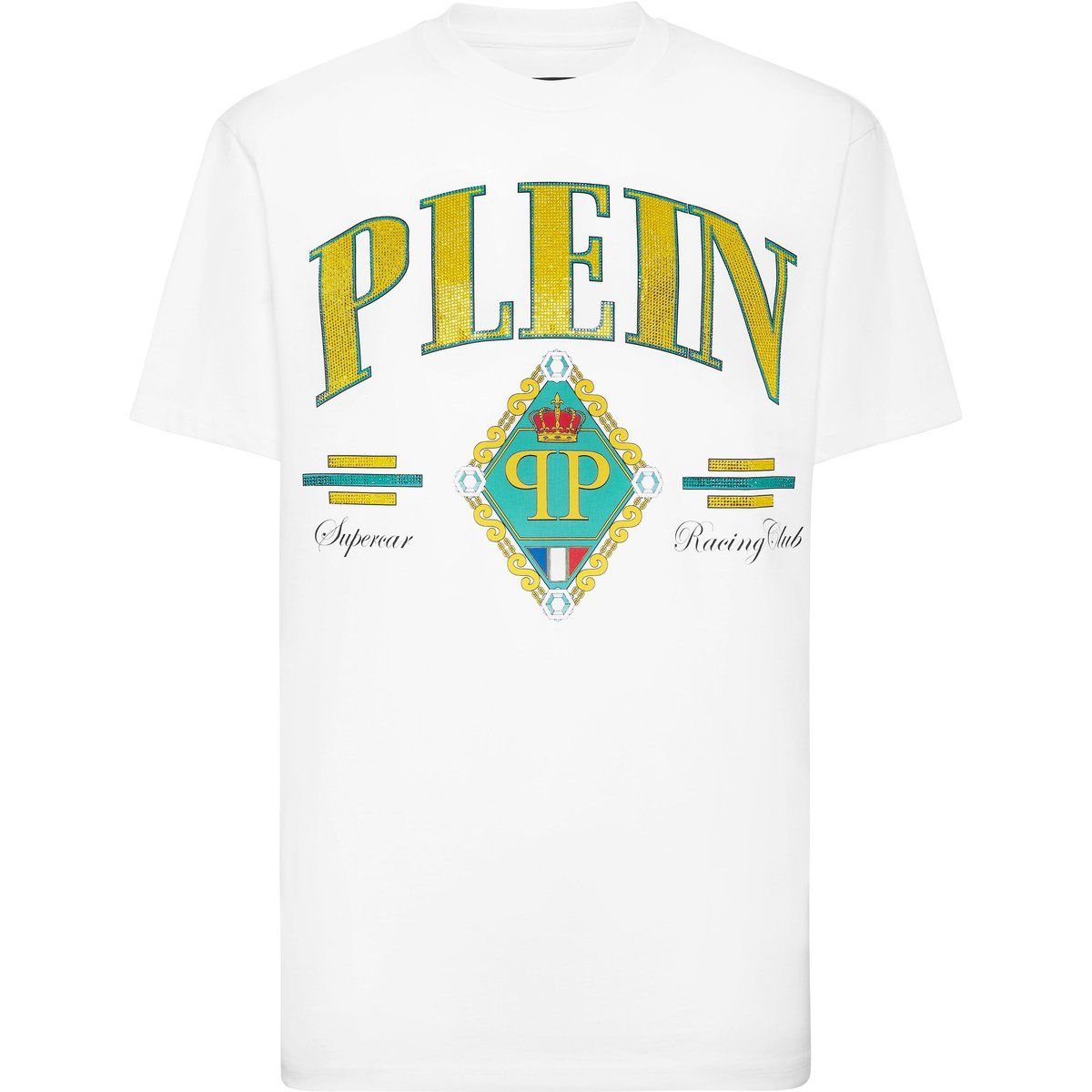 T-Shirt mit Strassstein-Grafikprint