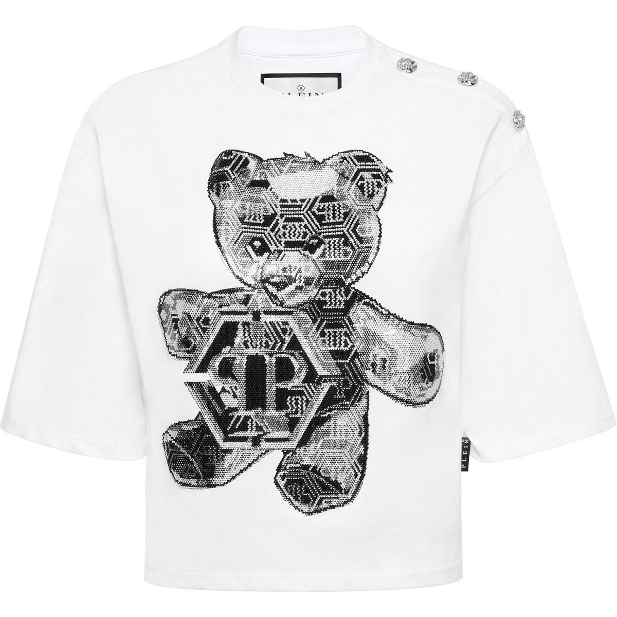 T-Shirt mit Teddy-Grafik und Verzierungen