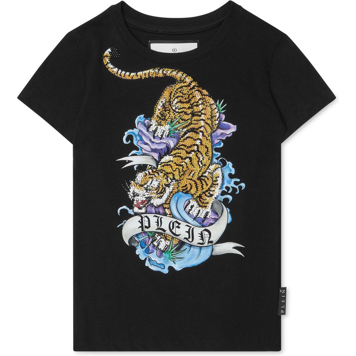 T-Shirt mit Rundhalsausschnitt und Tigergrafik