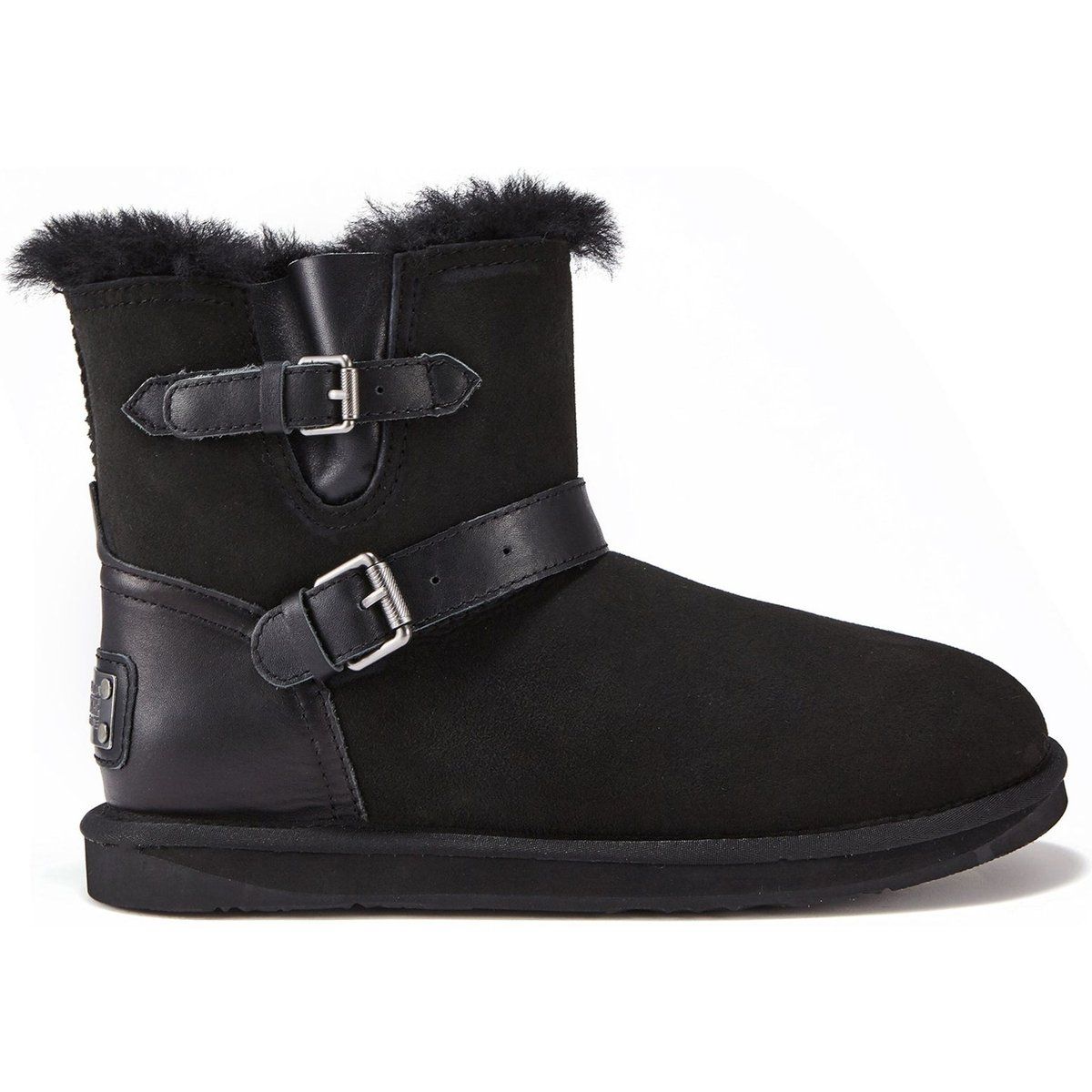 Kurzer Stiefel aus Wildleder mit Schnalle