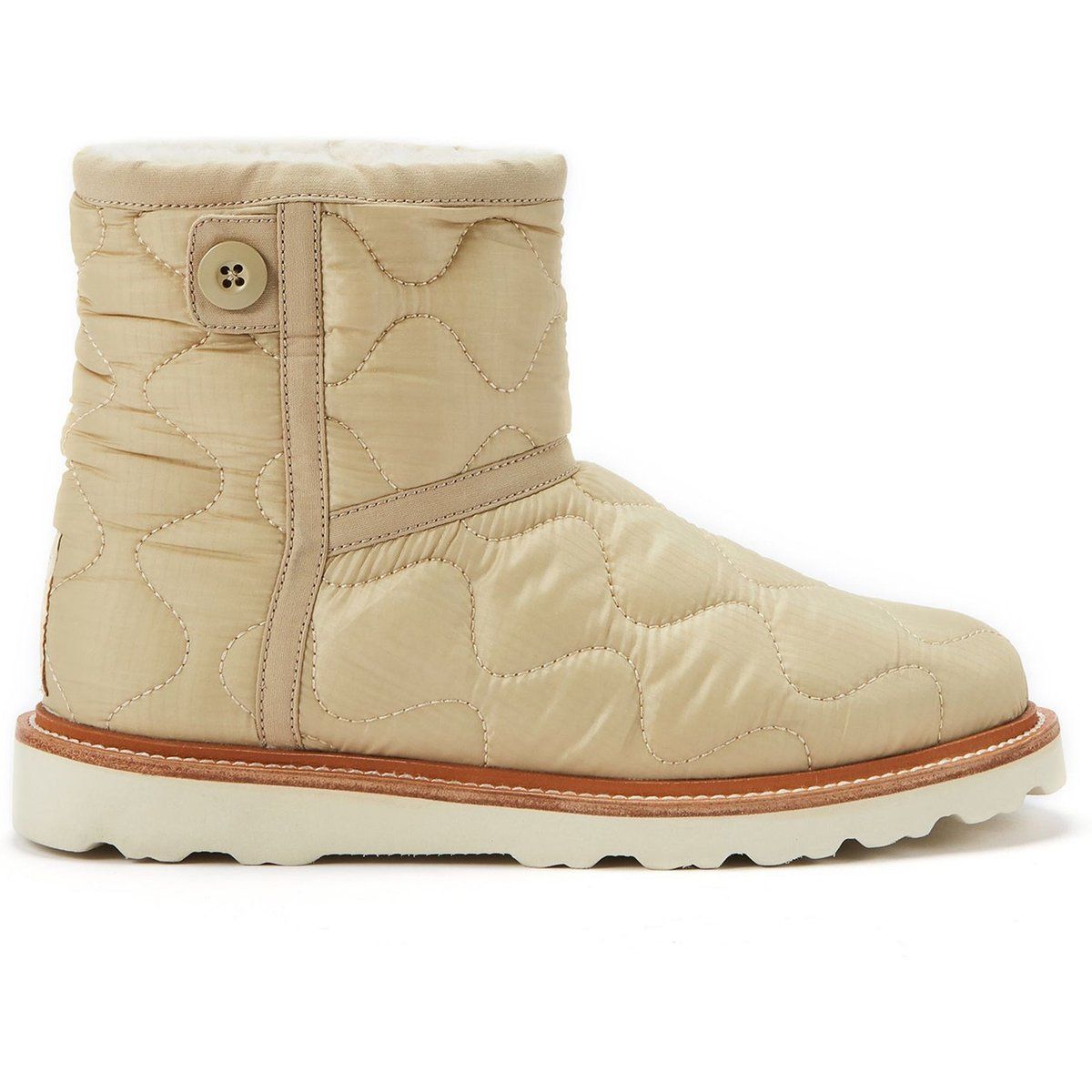 Gesteppte Nylon-Stiefeletten mit Knopf