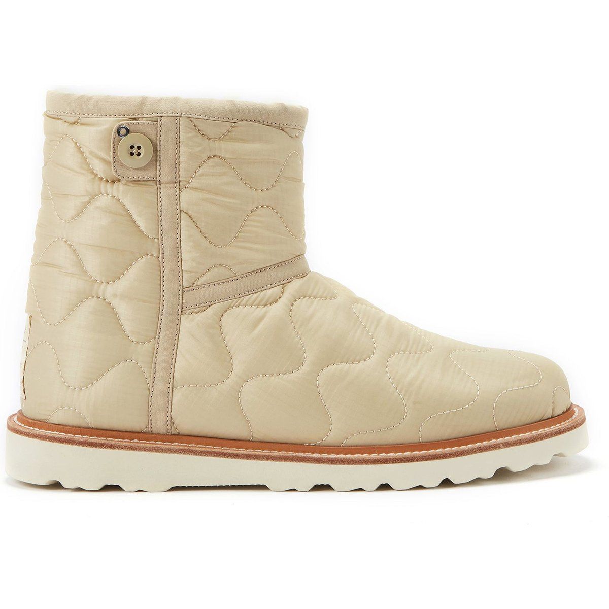 Gesteppte Nylon-Stiefel mit Lammfellfutter