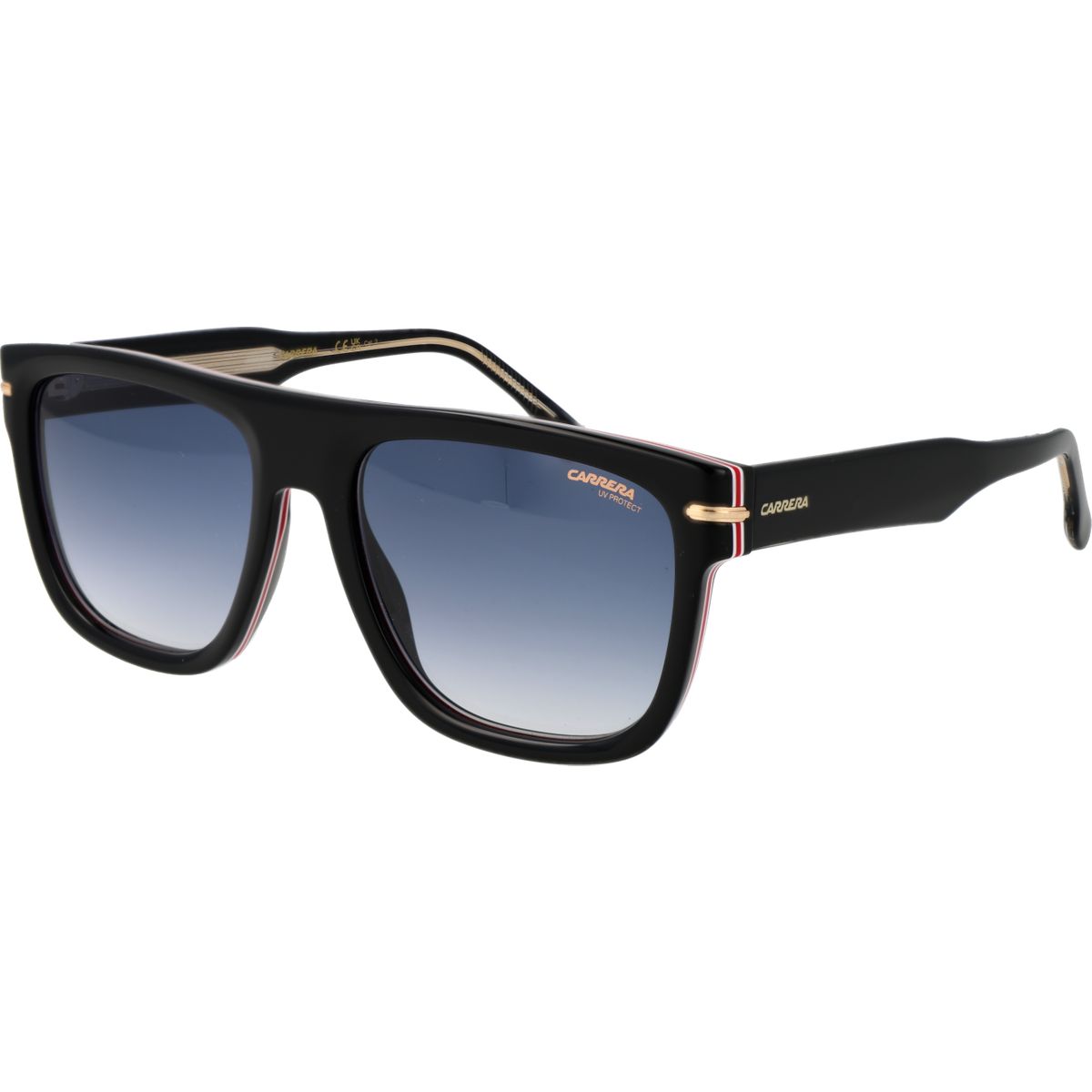 Eckige schwarze Acetat Sonnenbrille