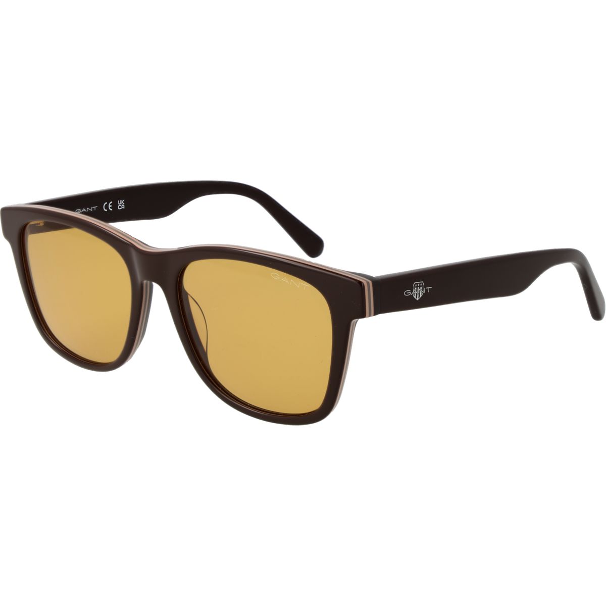 Quadratische Sonnenbrille mit gelben Gläsern