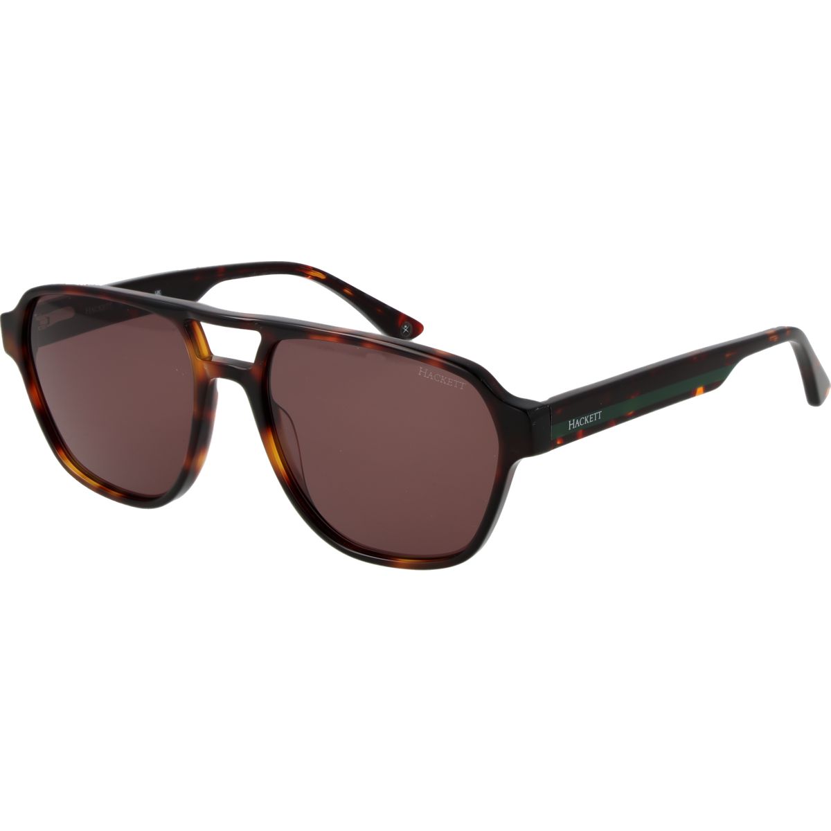 Schildpatt-Aviator-Sonnenbrille mit grünem Streifen
