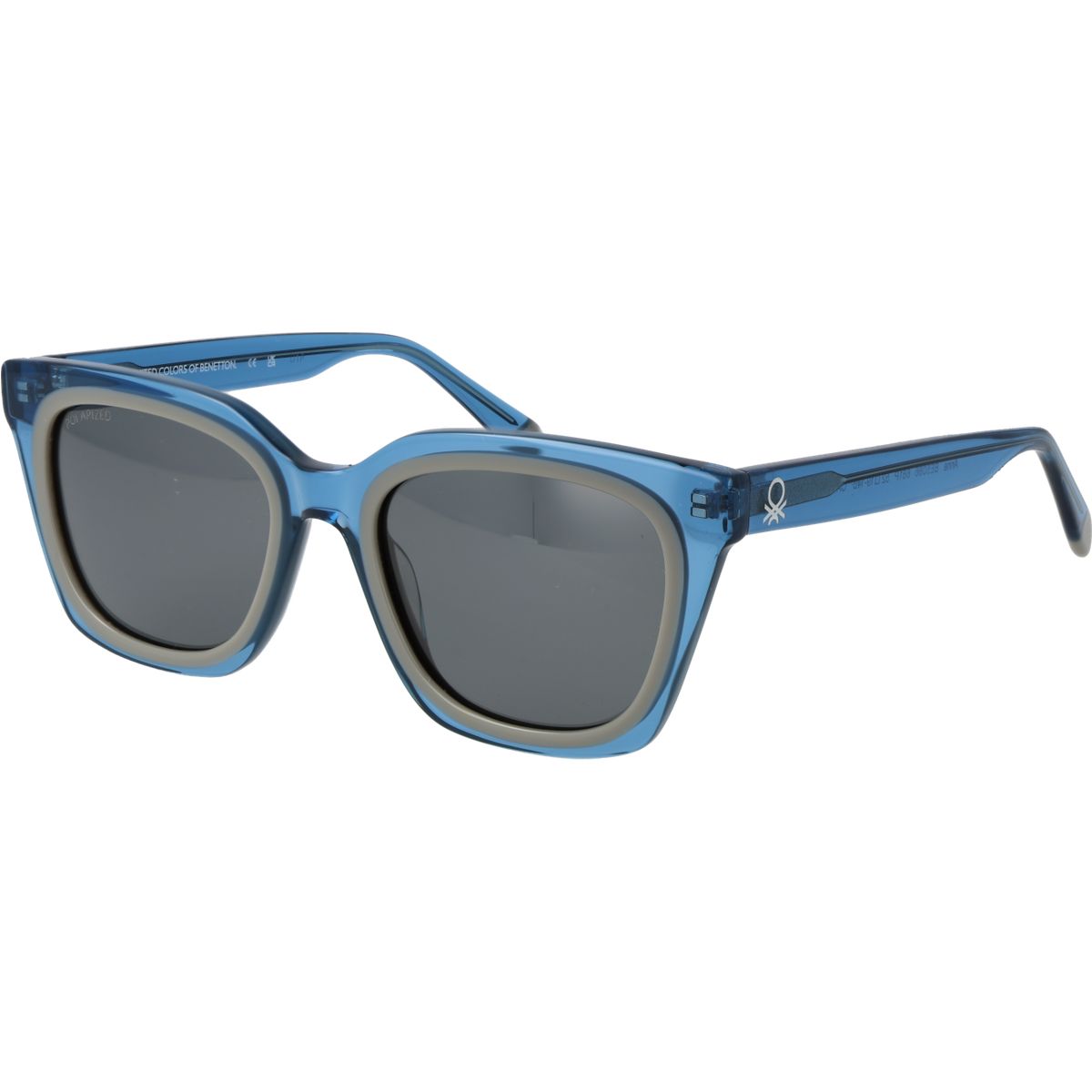 Blaue Sonnenbrille mit quadratischem Acetatrahmen