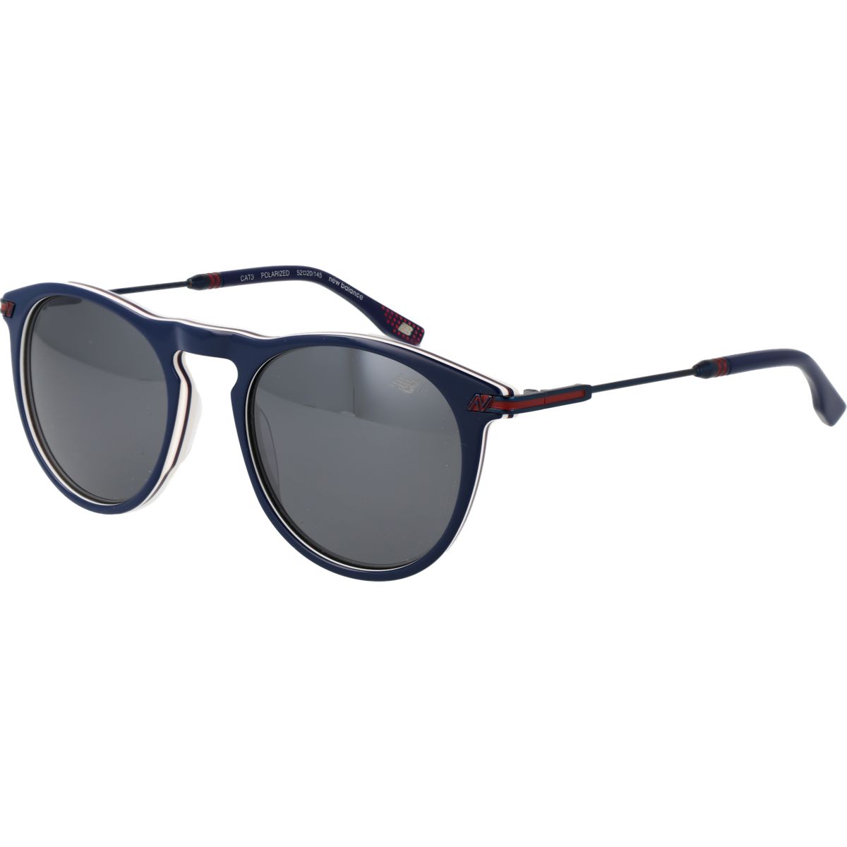 Runde blaue Sonnenbrille mit Metalldetail