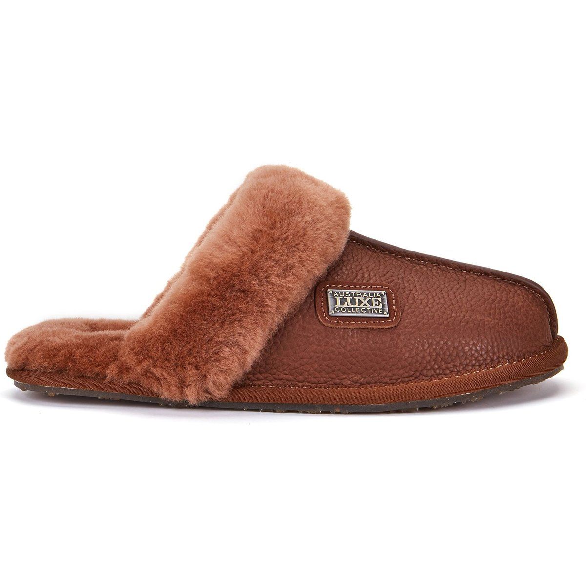 Klassische Lammfell-Mules aus Leder