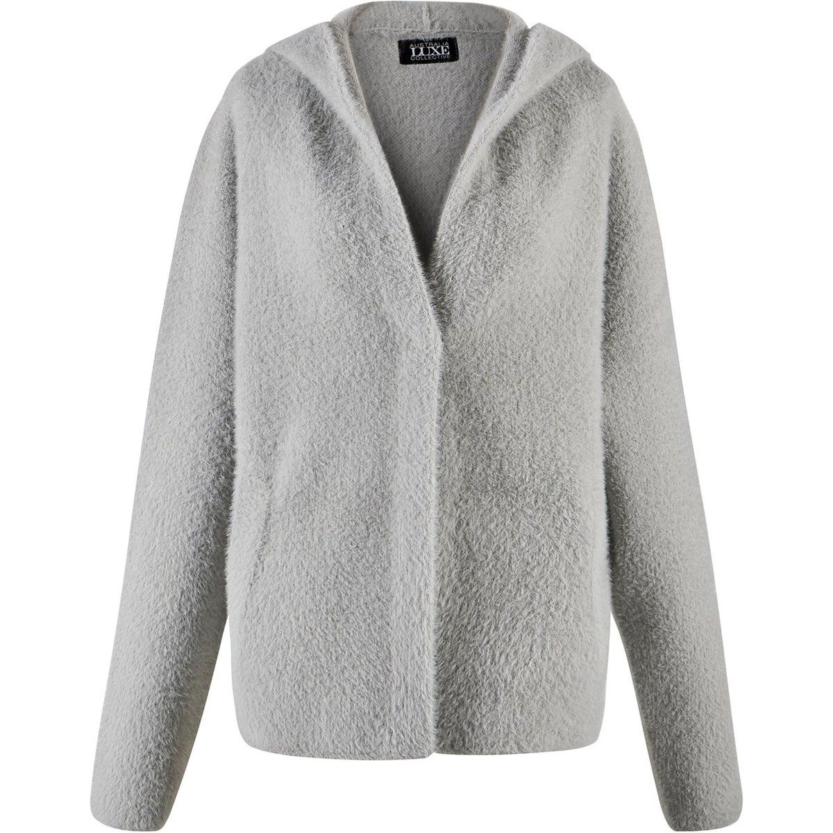 Weiche Strickjacke mit Kapuze