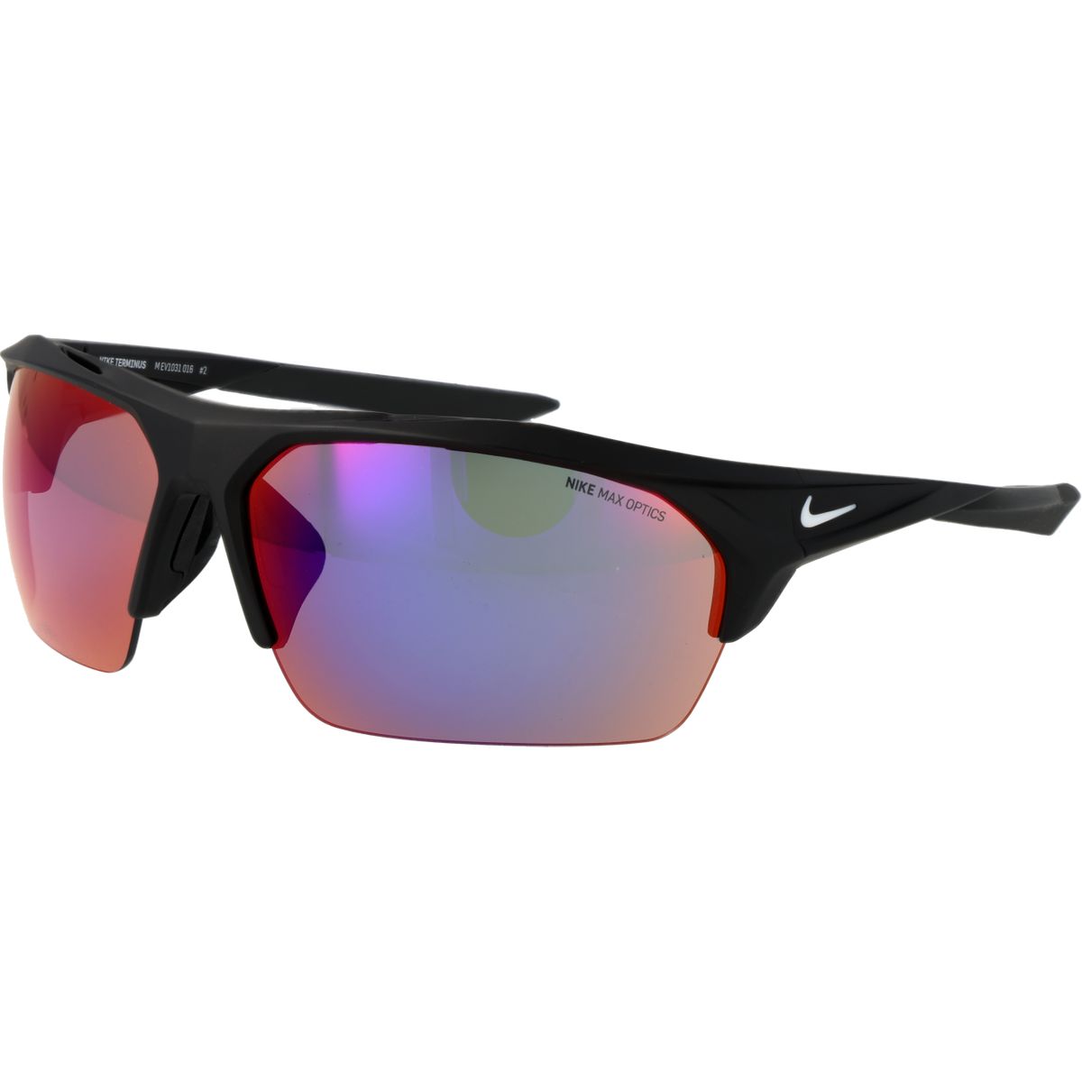 Sportliche Halbrand-Sonnenbrille mit verspiegelten Gläsern