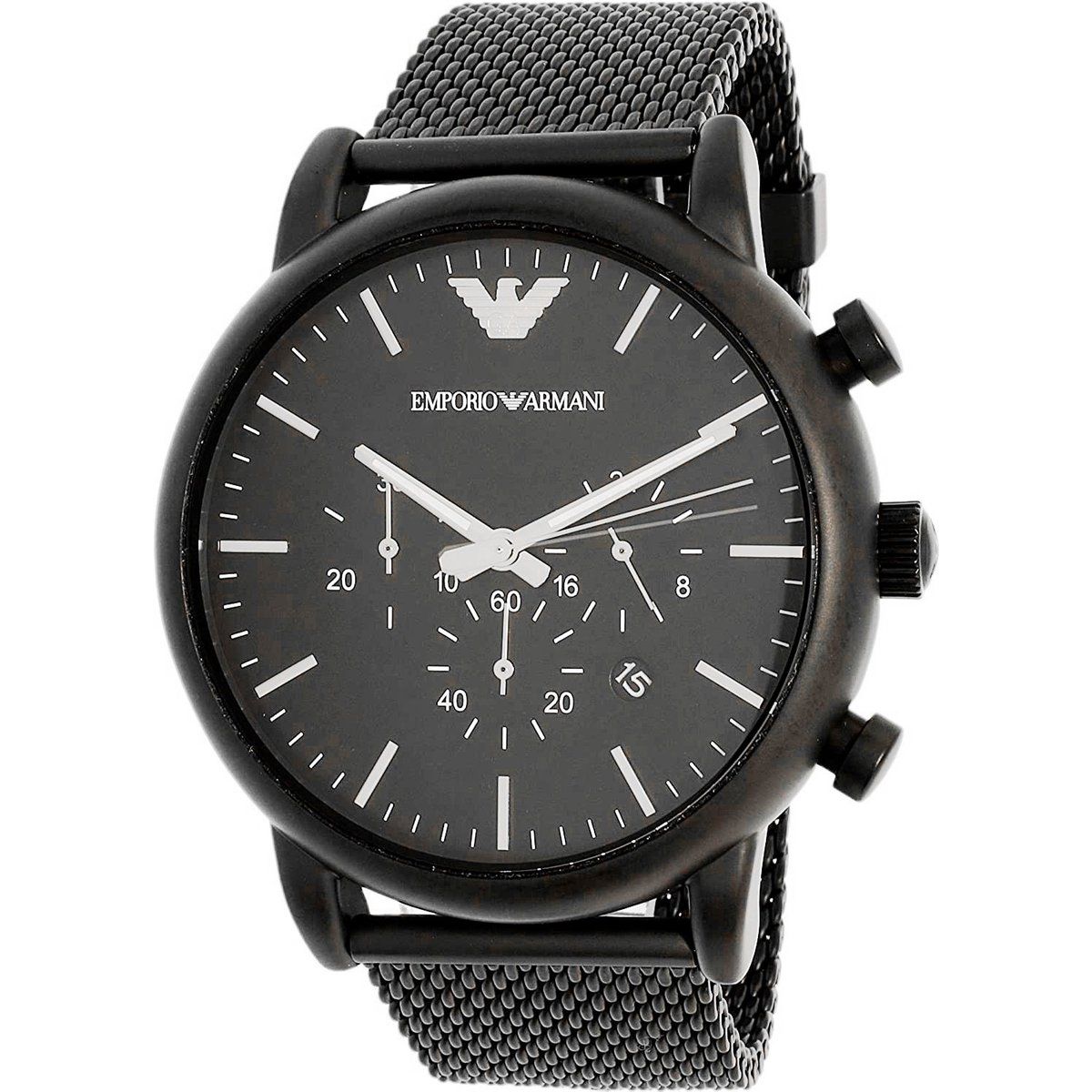 Minimalistische schwarze Edelstahluhr