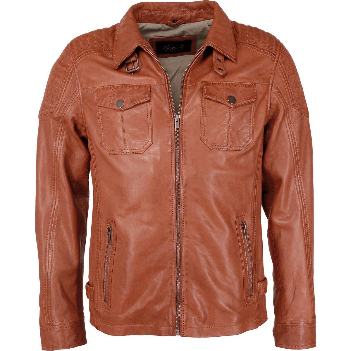 Herren Trucker Jacke aus braunem Leder