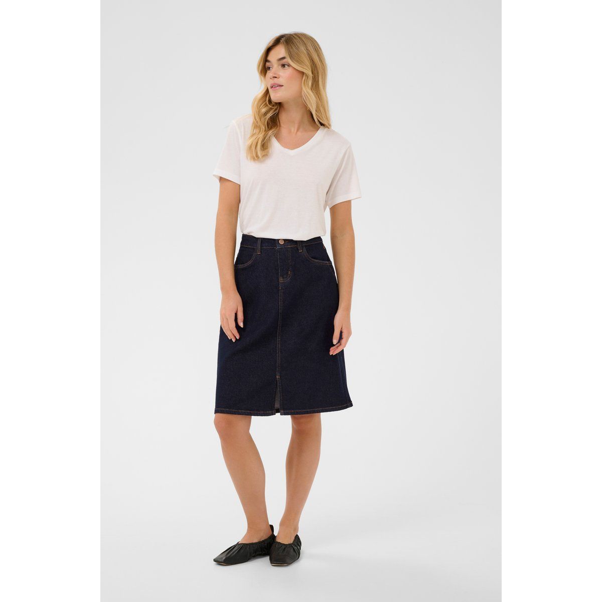 Dunkelblaue A-Linien Jeansrock