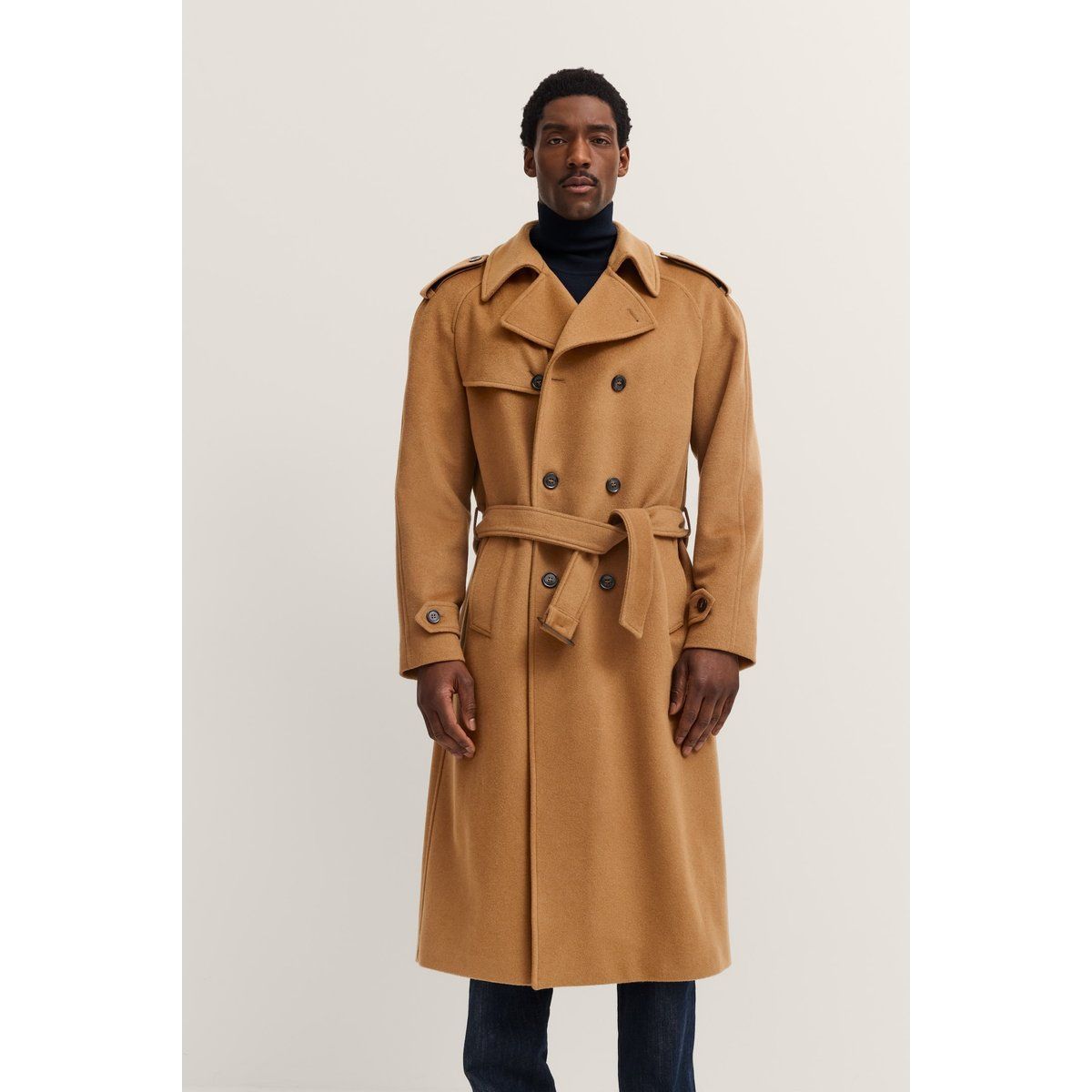 Klassischer Trenchcoat aus Wollmischung