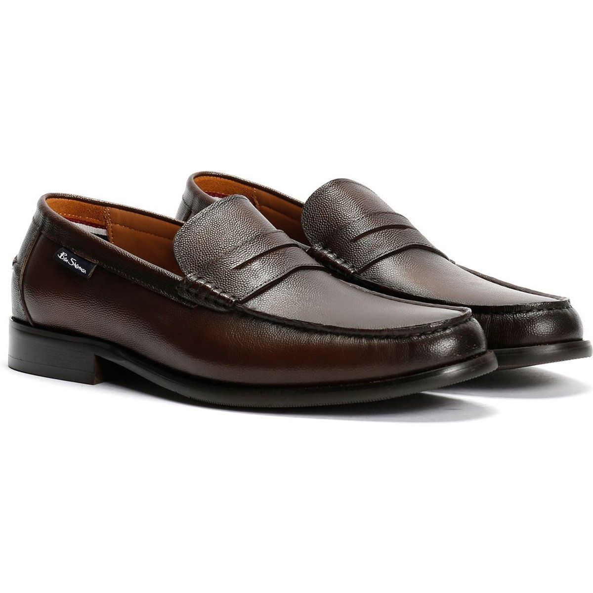 Ben Sherman Hester Leder Herren Braune Slipper