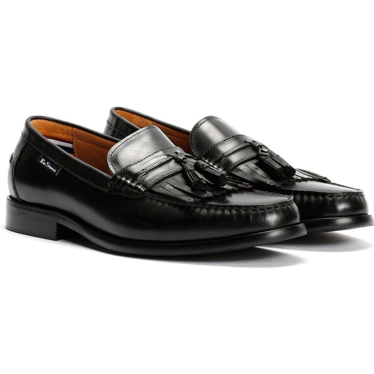 Ben Sherman Buster Leder Herren Schwarze Loafer
