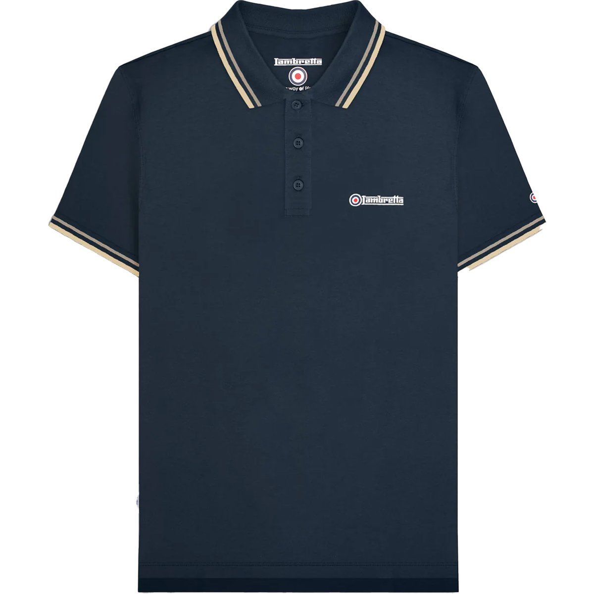 Piqué-Poloshirt mit gestreiftem Kragen