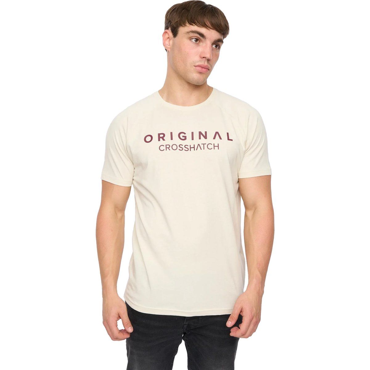 Crosshatch - "Chantlars" T-Shirt für Herren (Naturweiß)