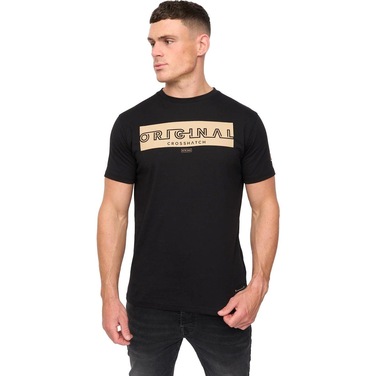 Crosshatch - "Kratmoss" T-Shirt für Herren (Schwarz)