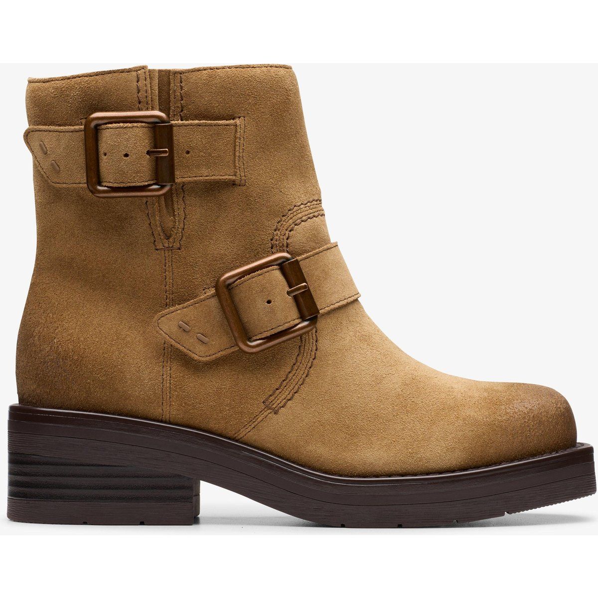 Wildleder-Stiefelette mit Schnallenakzent