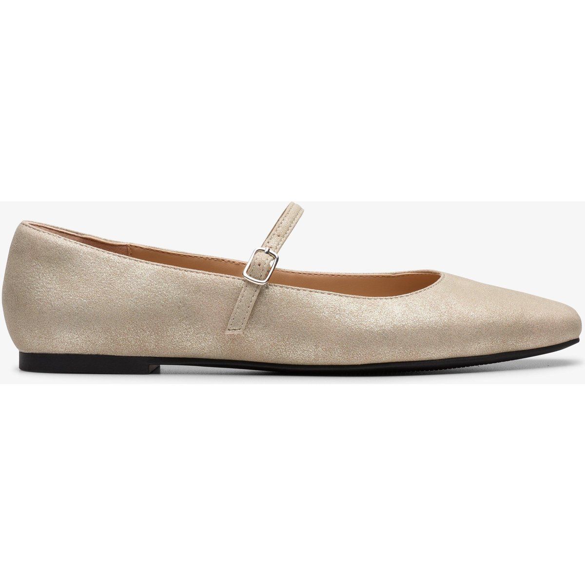 Champagnerfarbene Mary Jane Ballerina Schuhe