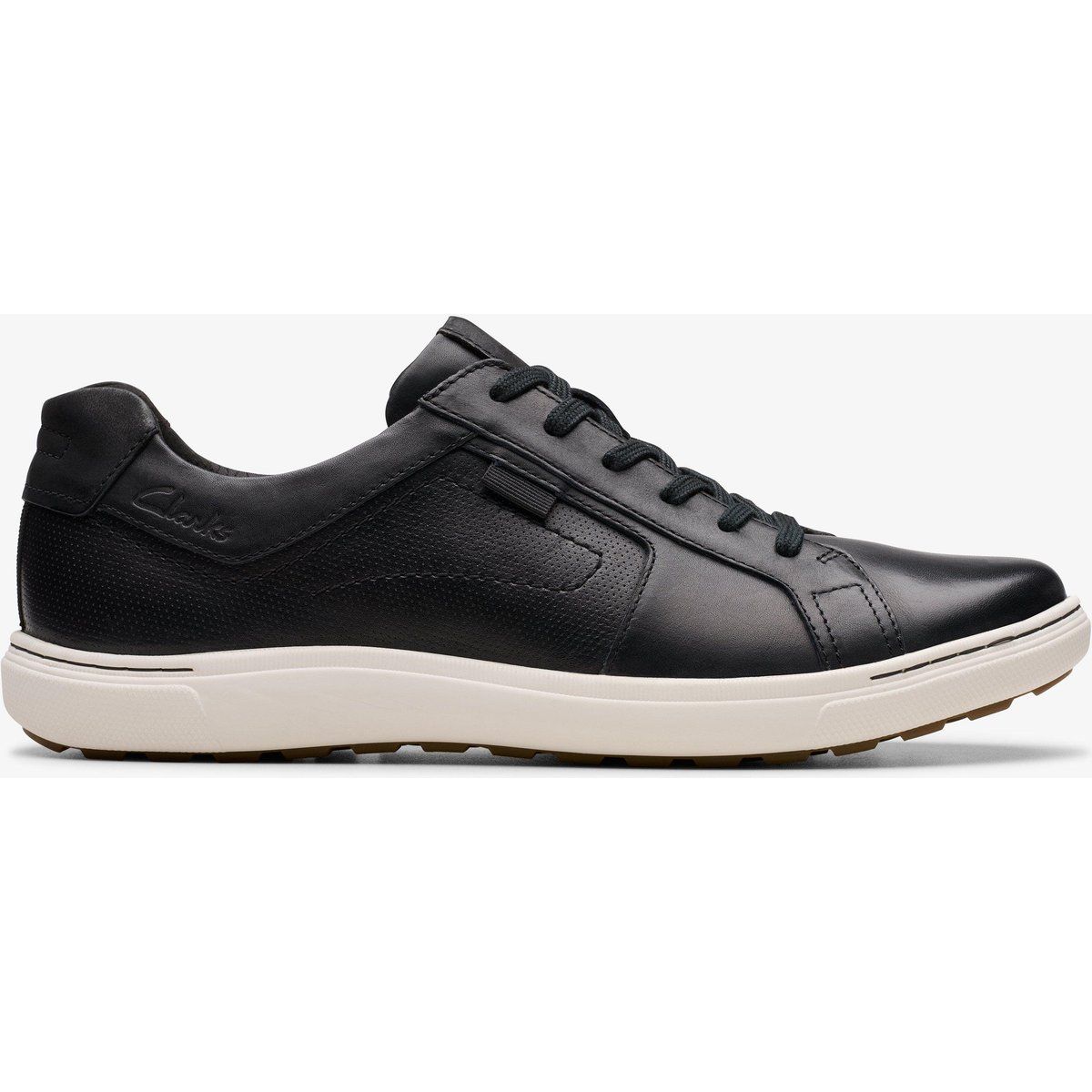 Schwarze Leder-Schnürsneaker für Alltag