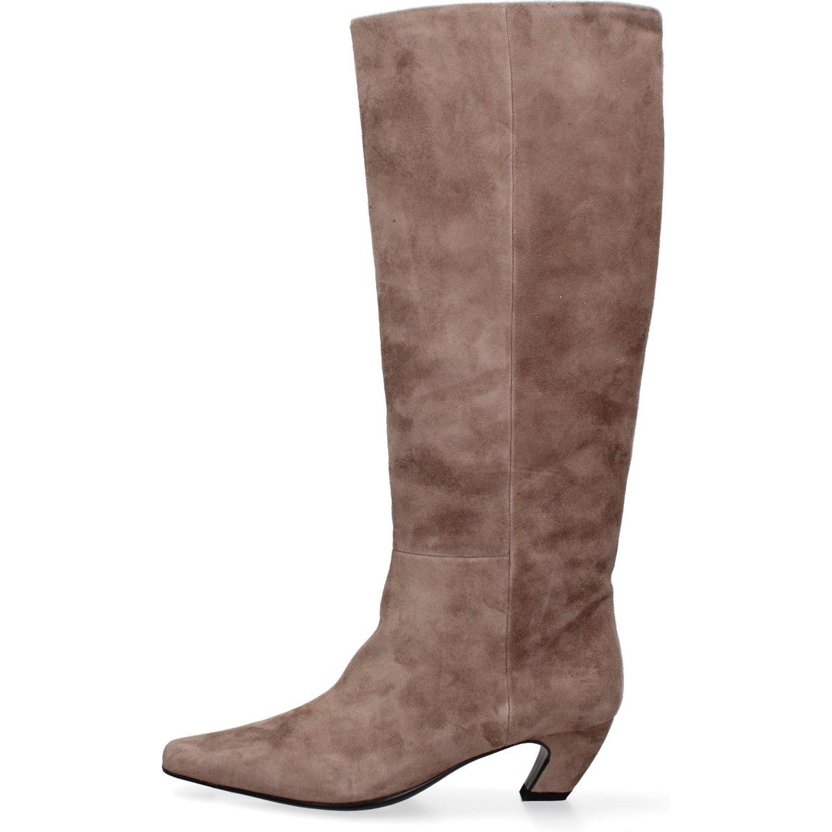 Hohe Wildlederstiefel mit spitzer Kappe
