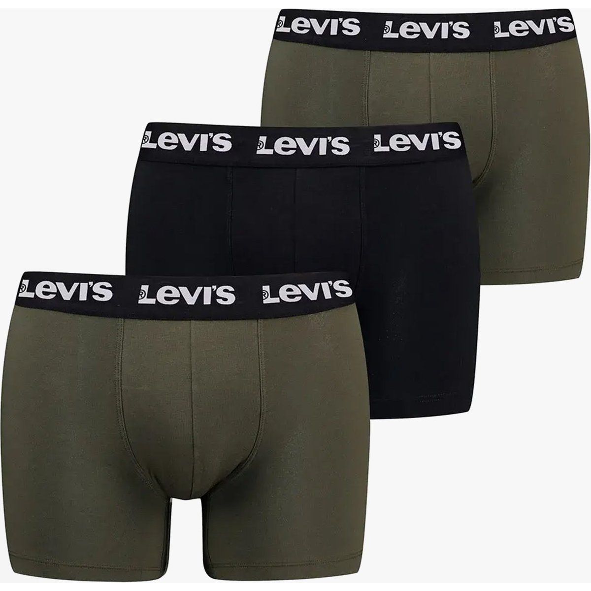 Levi's Wiederholungslogo Herren 3er Pack Shorts Khaki Kombi