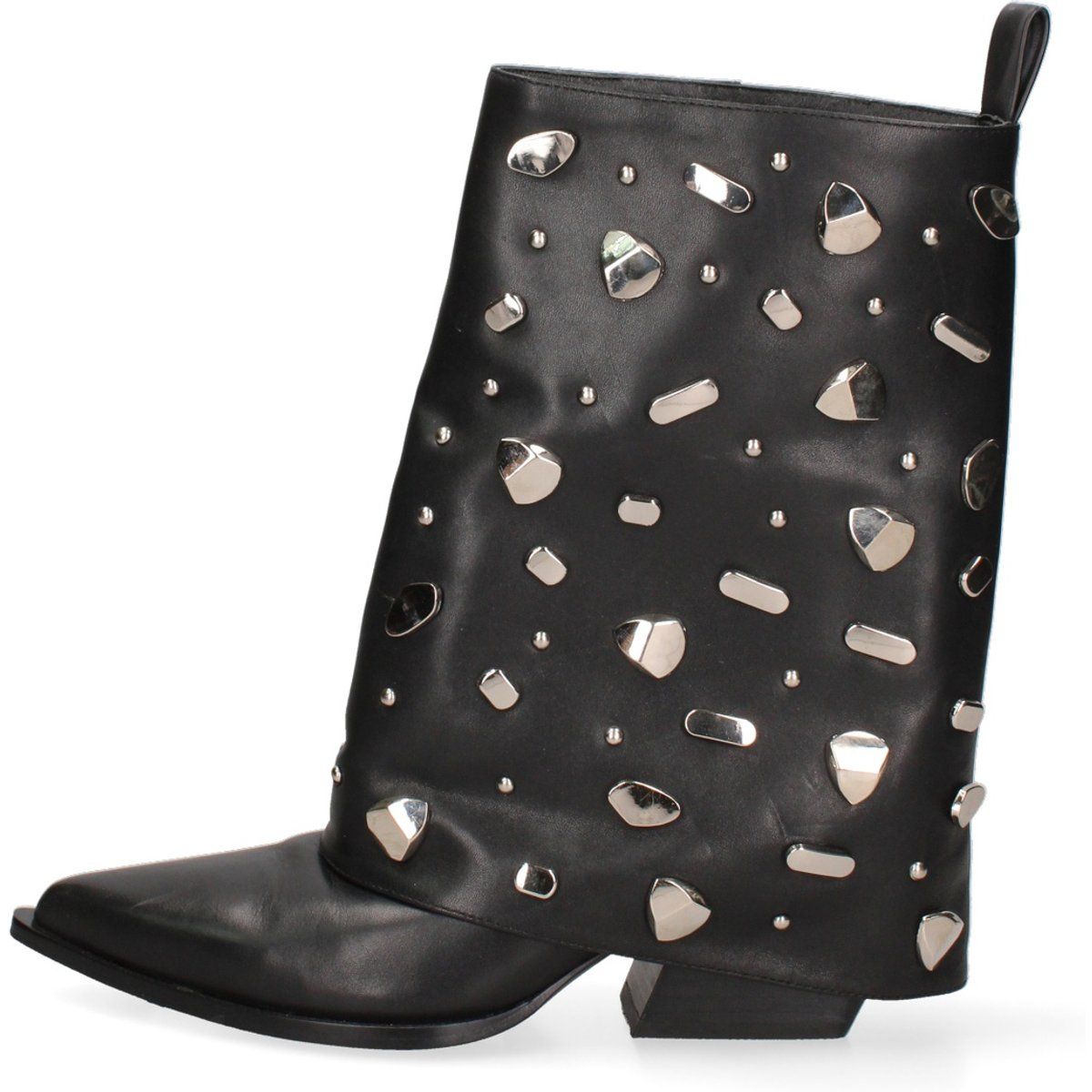 Leder Stiefelette mit Nieten