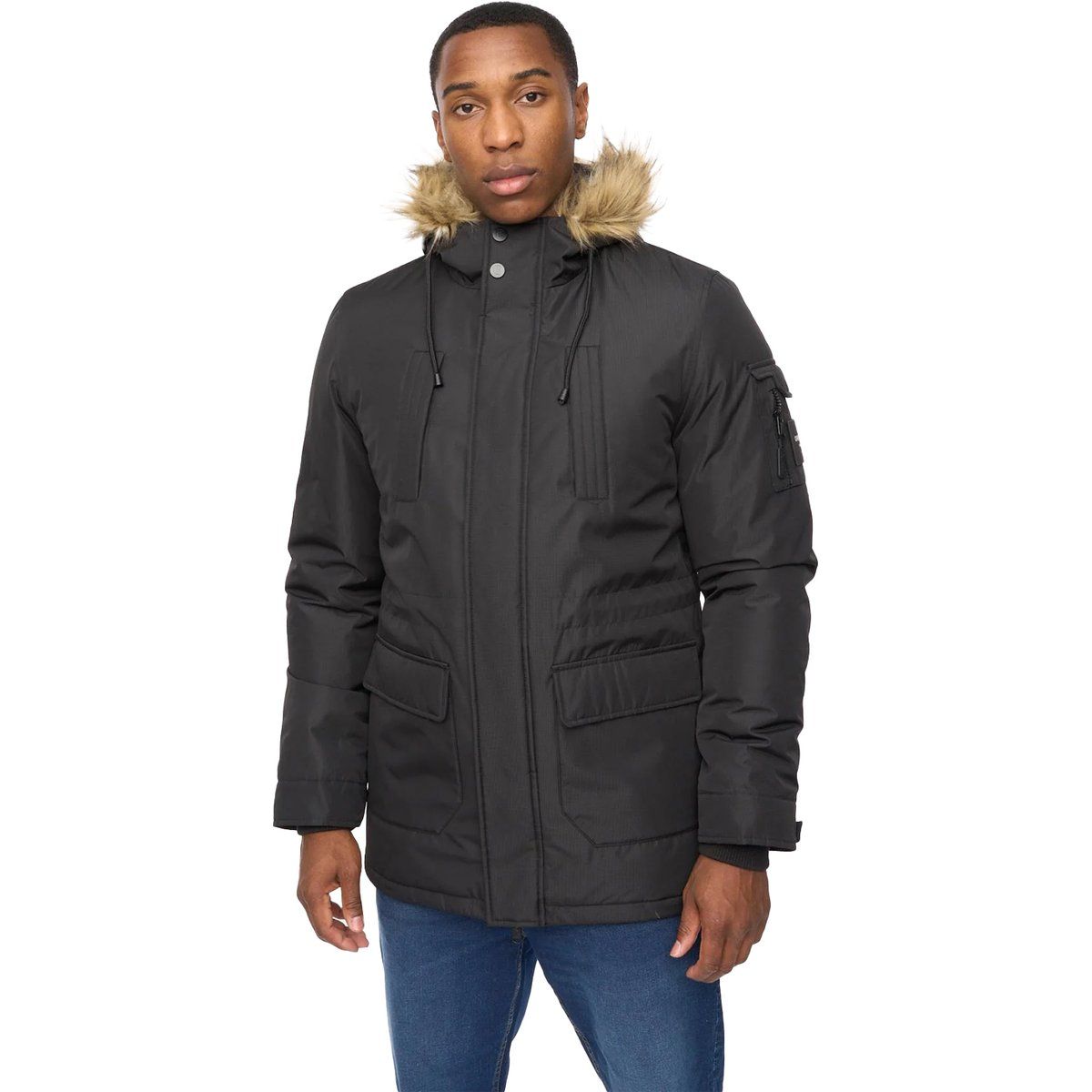 Crosshatch - "Parkmoore MVE" Parka für Herren (Schwarz)