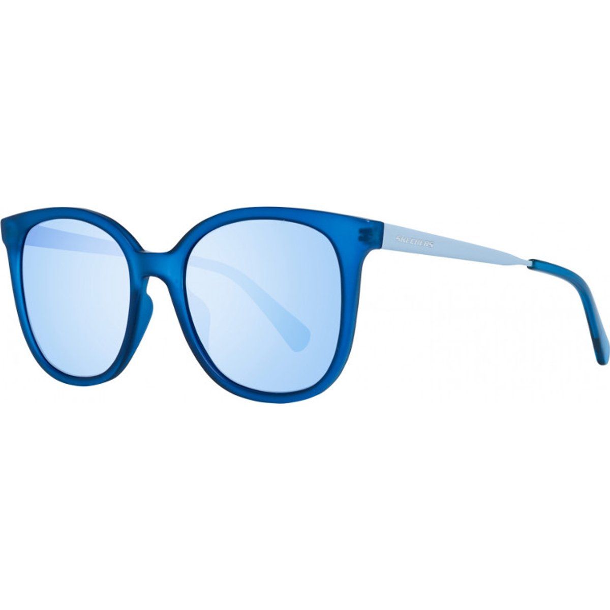 Blaue Sonnenbrille mit runden Rahmen