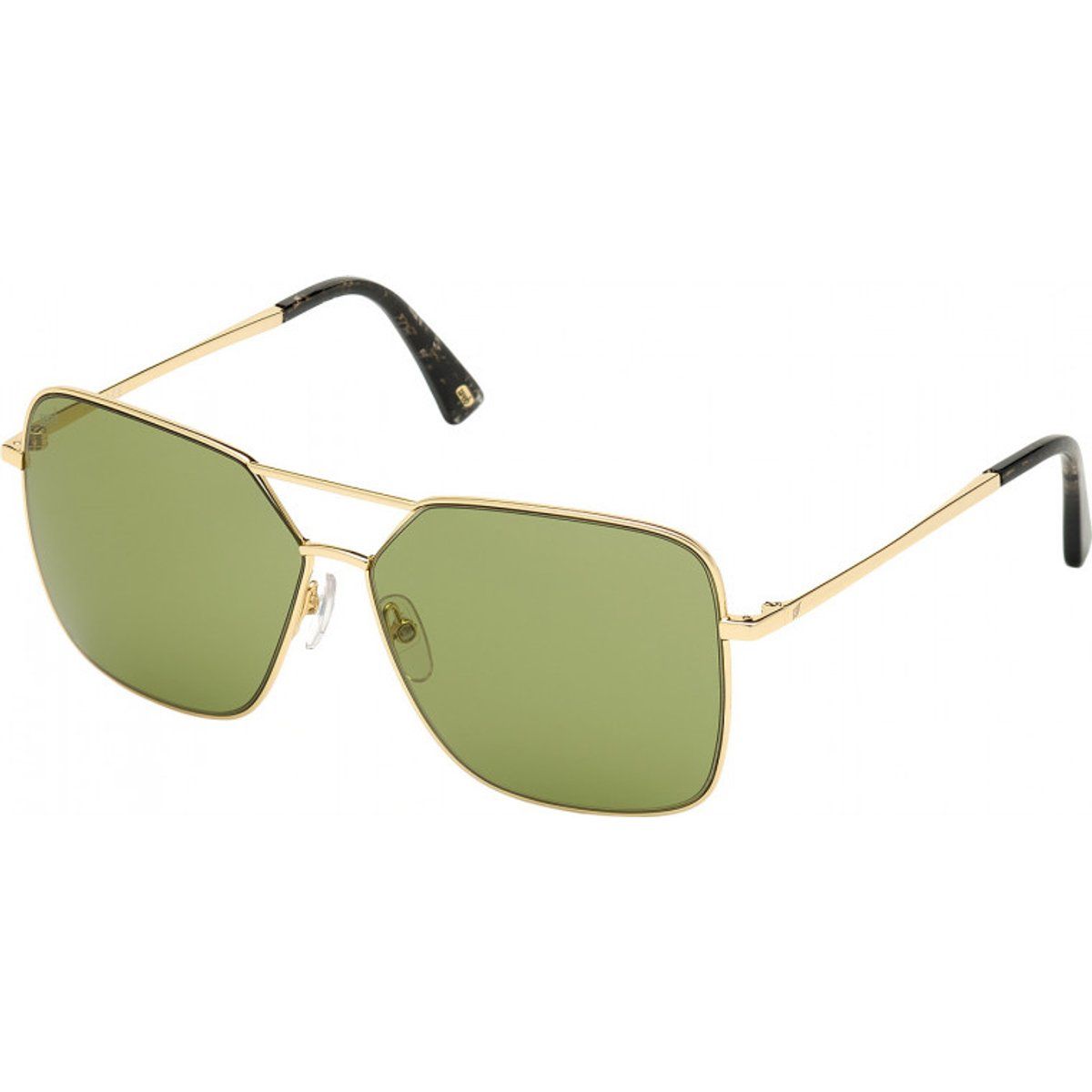 Geometrische Pilotenbrille mit goldenem Rahmen
