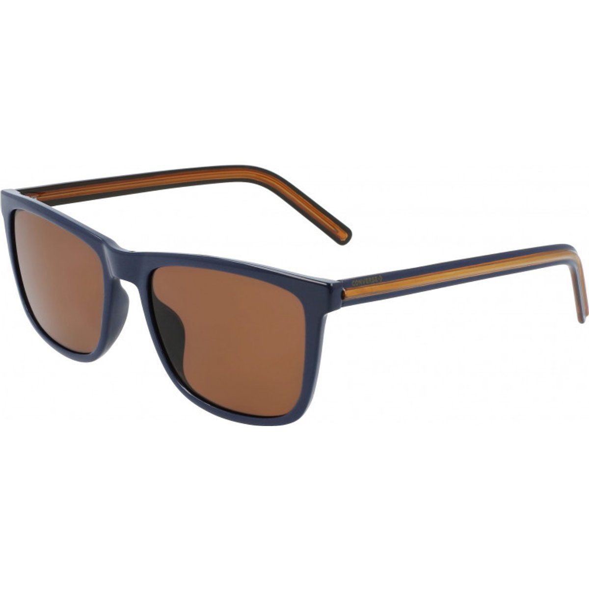 Rechteckige Sonnenbrille mit gestreiften Bügeln