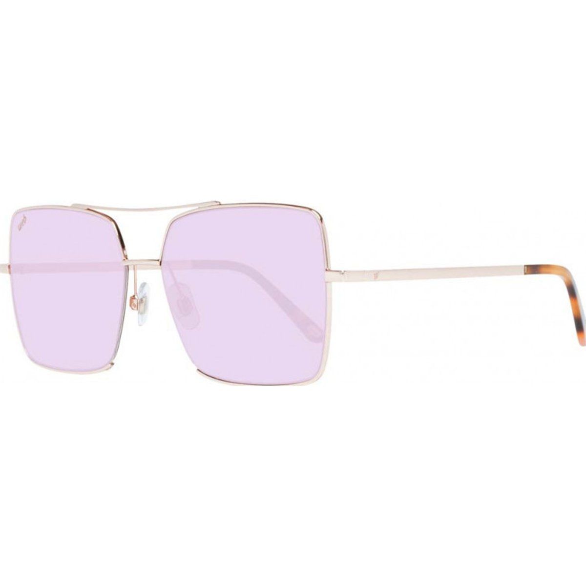 Quadratische Pilotenbrille mit lila Gläsern