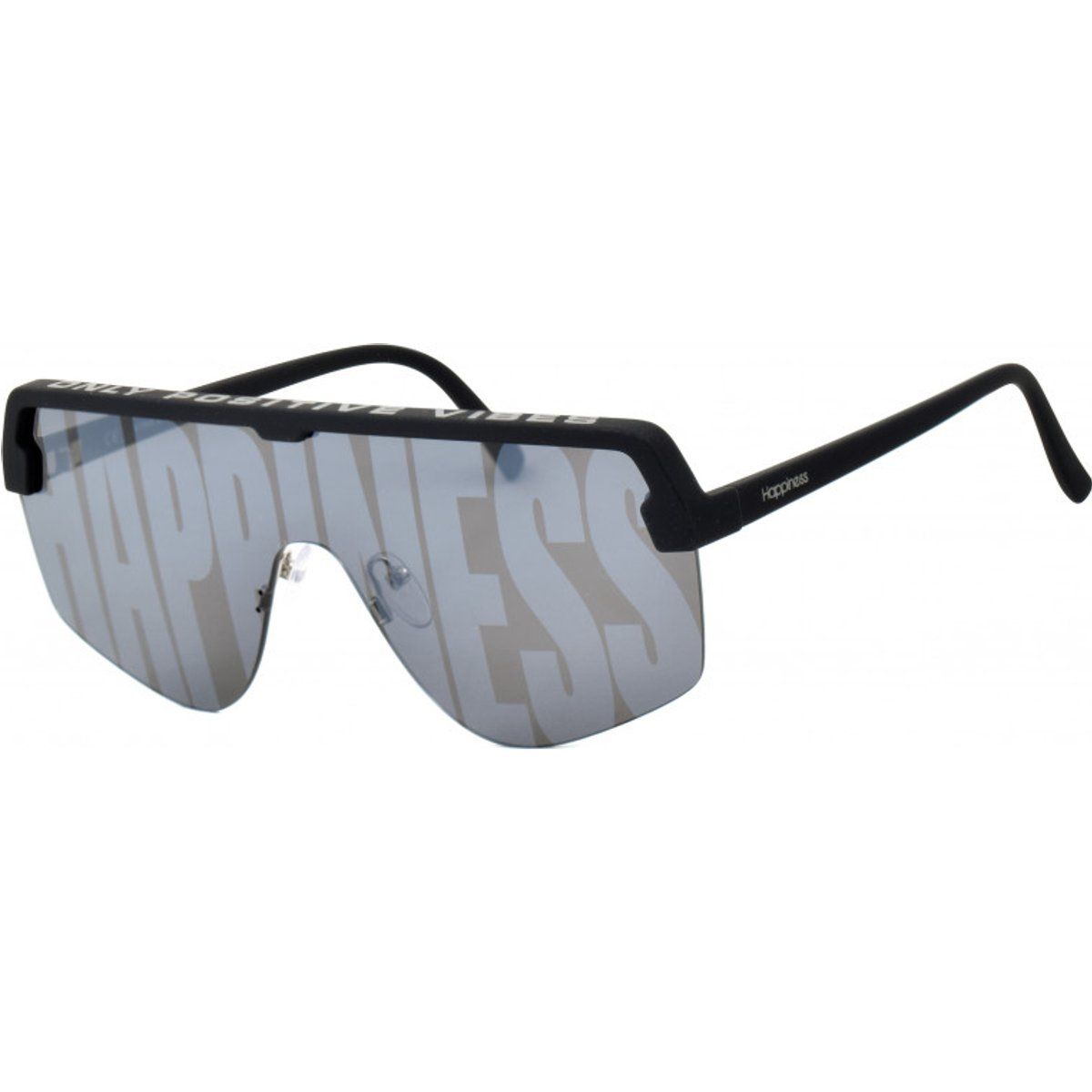 Futuristische Schild Sonnenbrille Silber verspiegelte Gläser